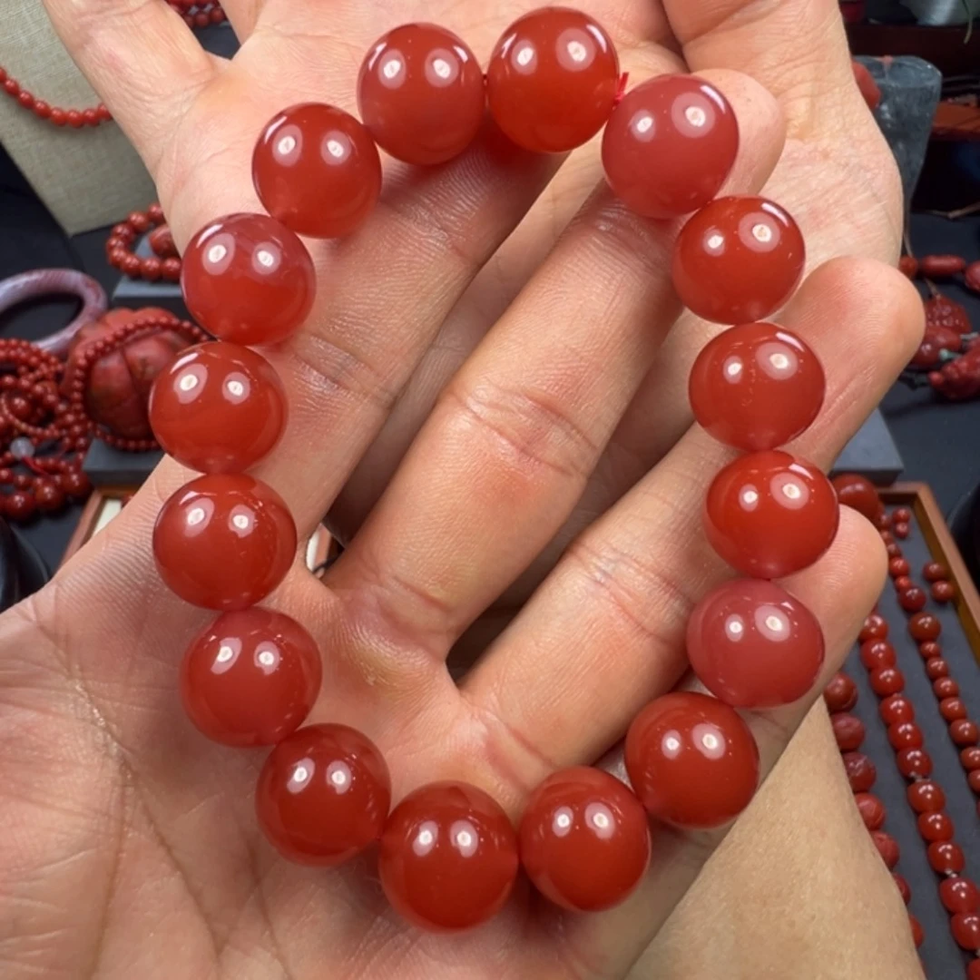 南红玛瑙手串未镶嵌13+
