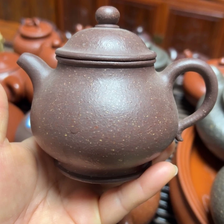 紫砂茶壶宜兴原矿紫降坡