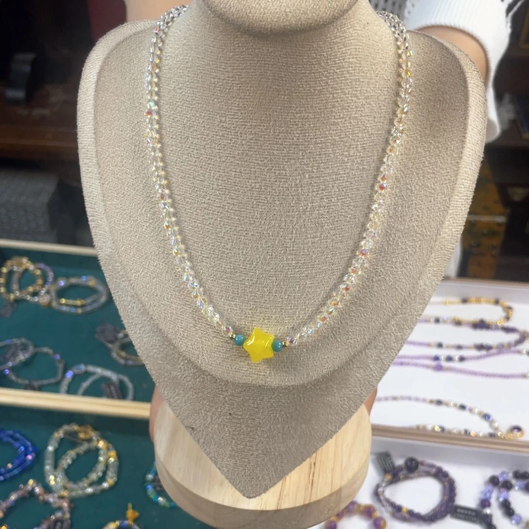 水晶手链银S925镀金镶嵌