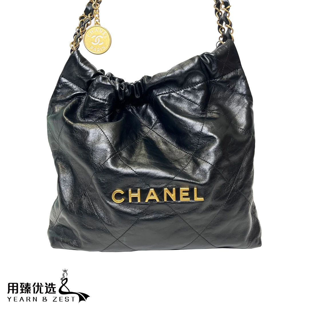 99新 Chanel/香奈儿 经典时尚黑色22bag垃圾袋小号/定金链接