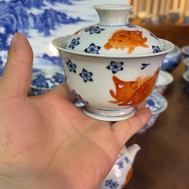 錡镇堂手工手工绘盖碗