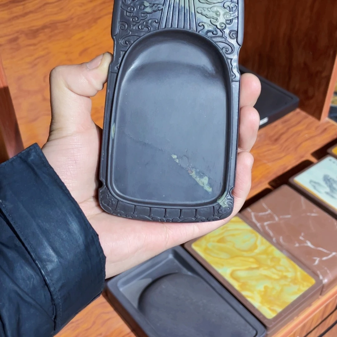 古琴砚仿古手工雕刻