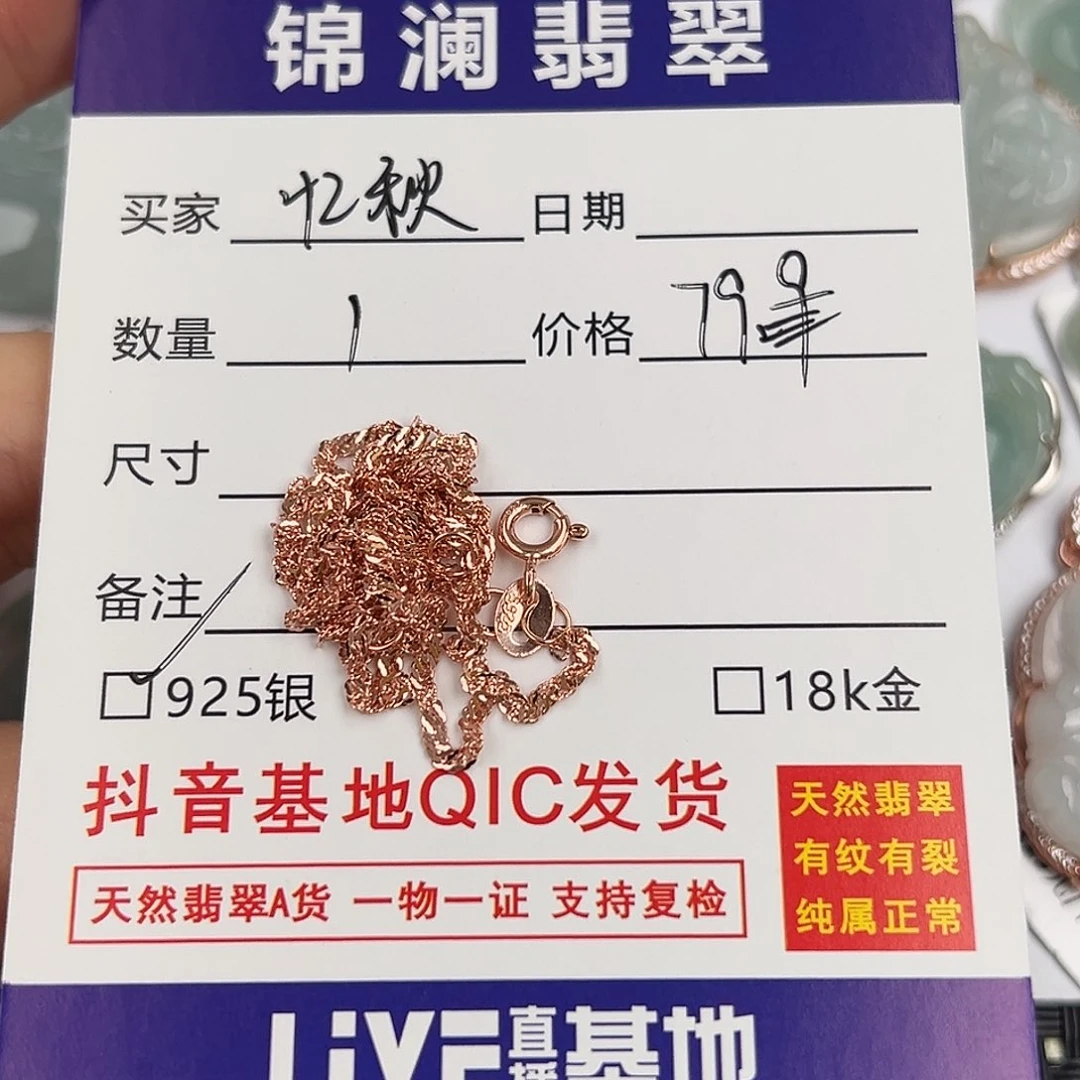 忆***秋翡翠银S925镶嵌颈饰链子