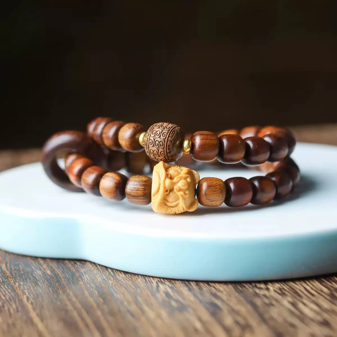 xy105黄花梨珠串【无礼盒】