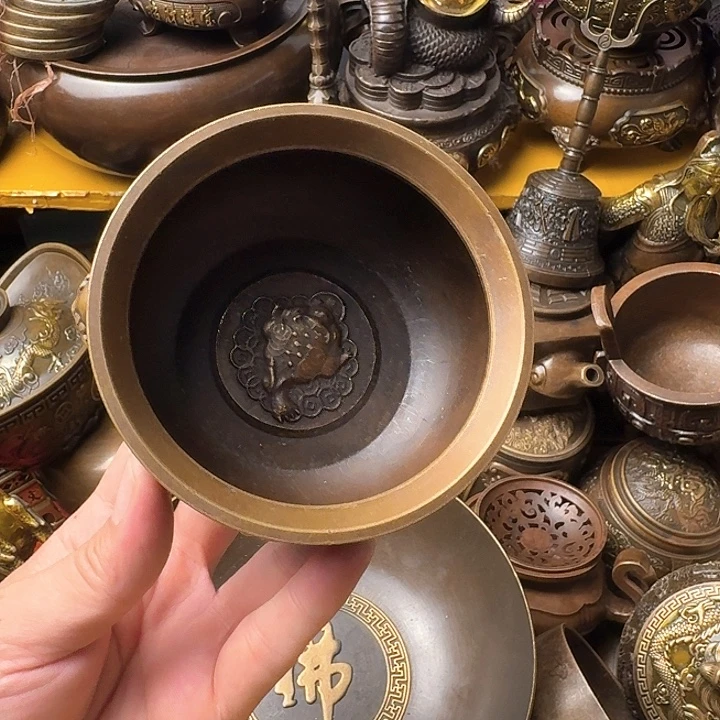 原矿 风魔铜藏收铜摆件
