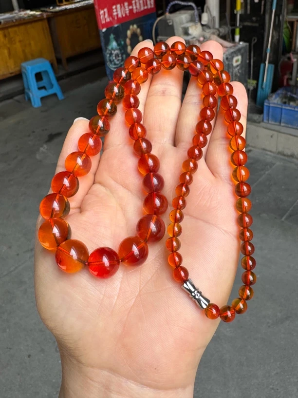 天然缅甸血珀塔链