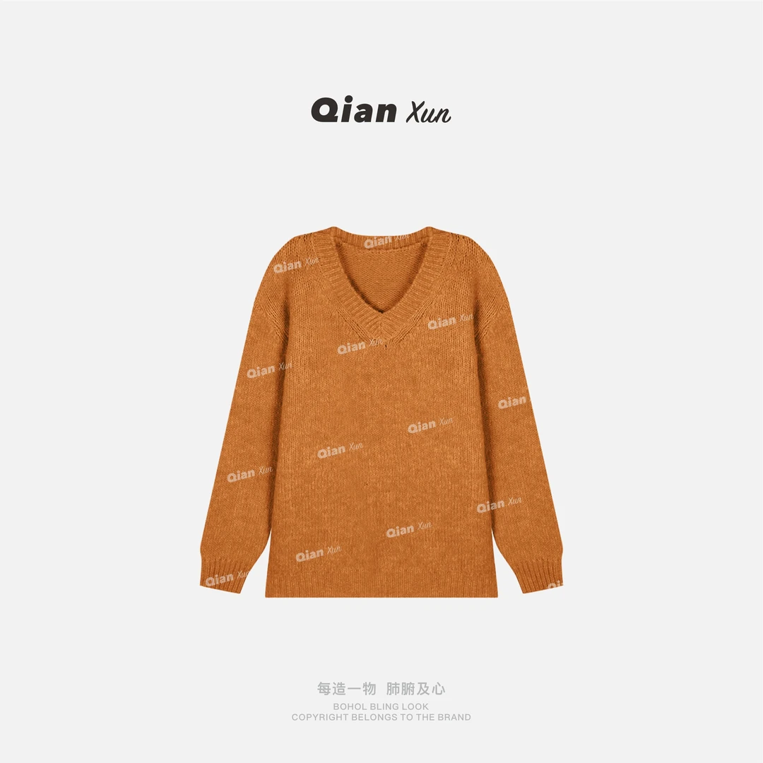 【千寻严选】秋冬时尚气质百搭洋气减龄休闲宽松小众毛衣QXQ5MY1851