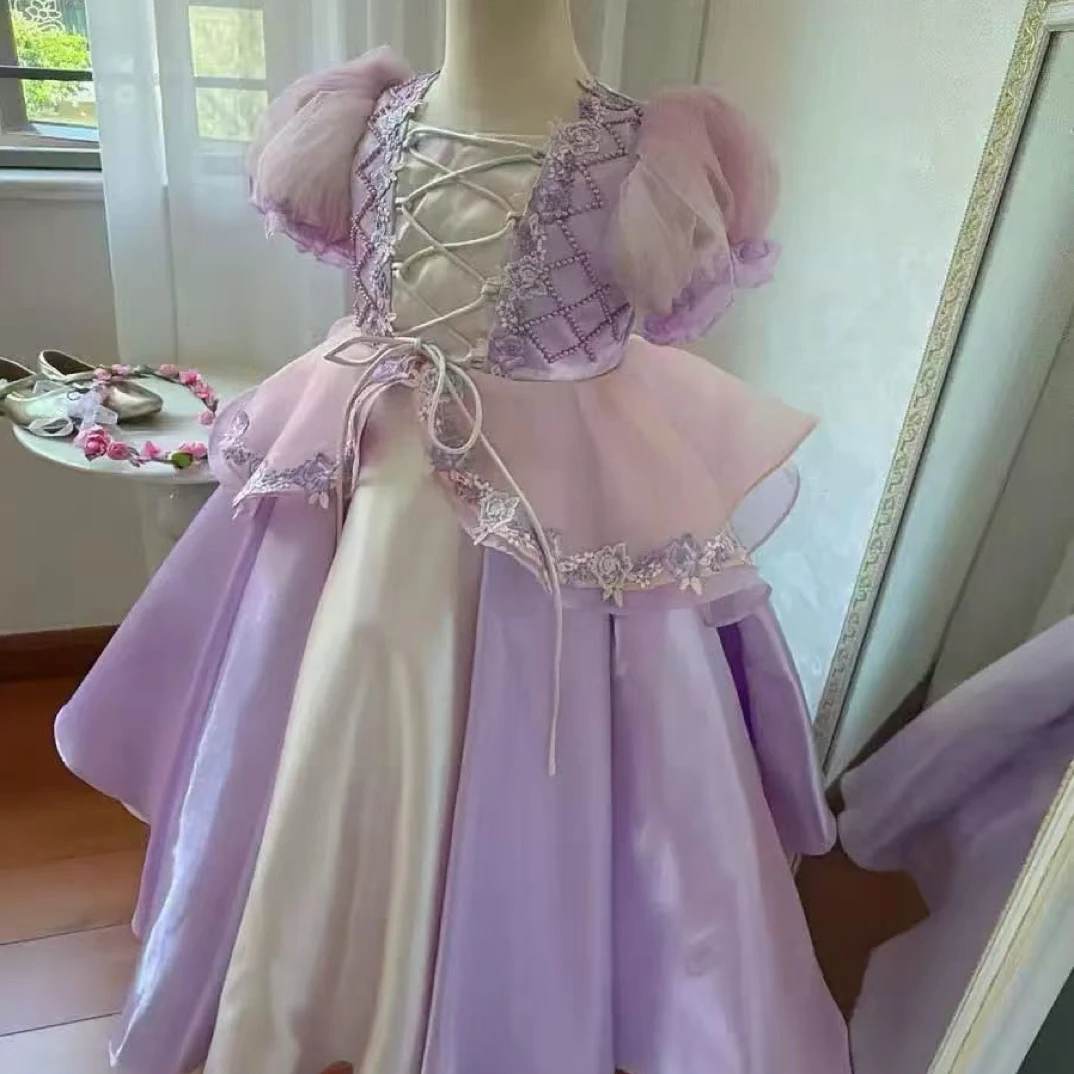 DOXO•26夏~新款女童乐佩公主裙 5129 紫色（汉服）4-24