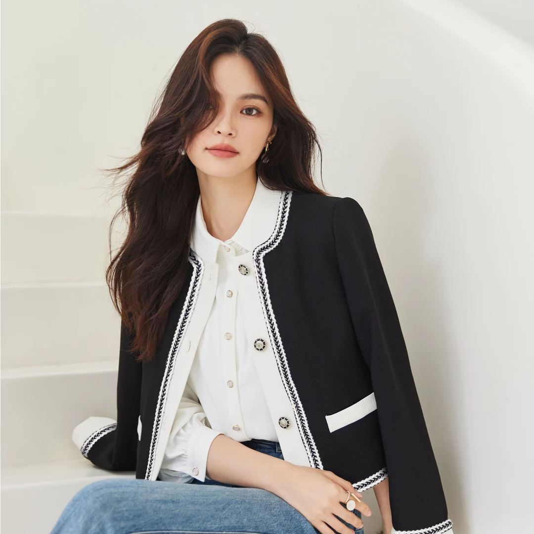 法式粗花呢小香风女式外套 1535