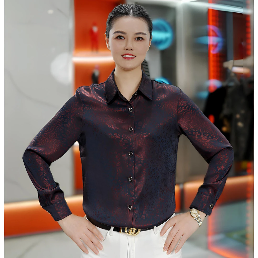2025秋季新款男士炫彩渐变鎏金缎抗皱免烫透气亲肤时尚百搭 衬衫