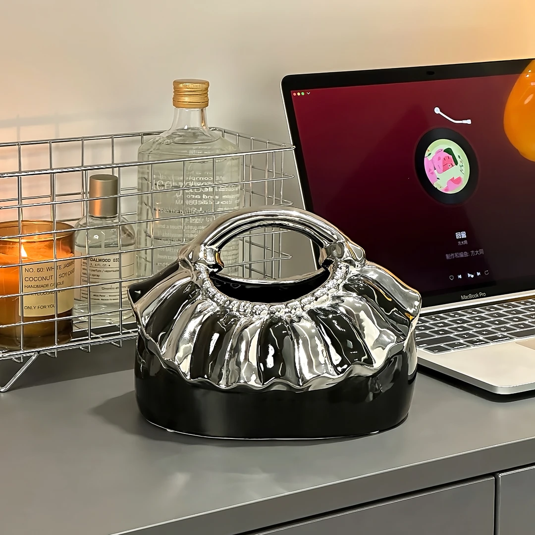 陶瓷纸巾盒客厅艺术感高档抽纸盒简约设计感客厅个性桌面摆件