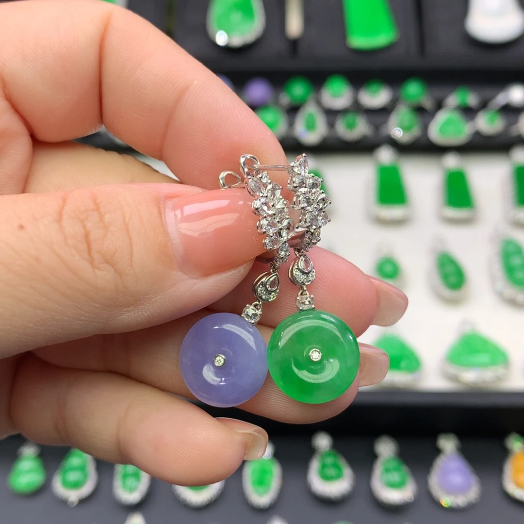 吊坠(不含链)18K金镶嵌翡翠