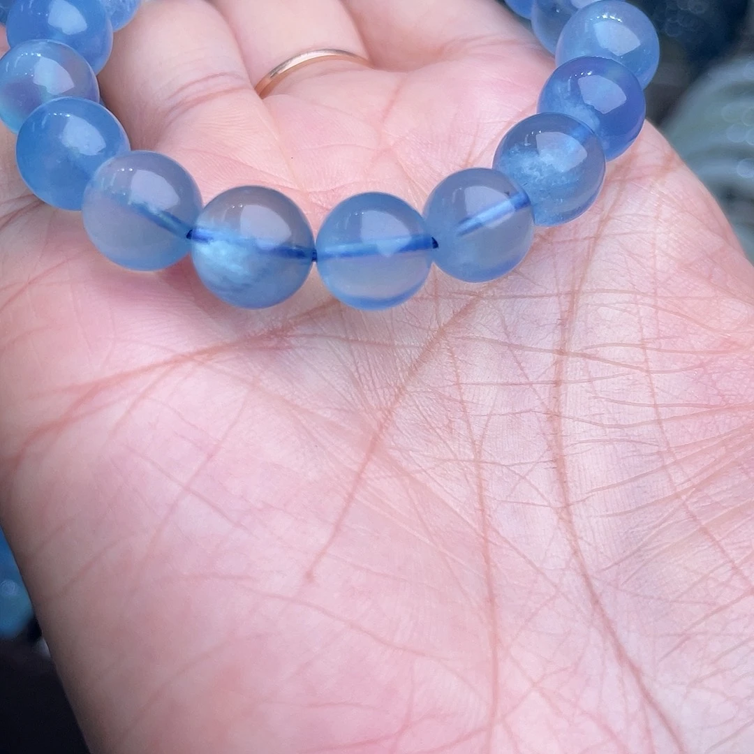 用***花非金属海蓝手串圣玛利亚色