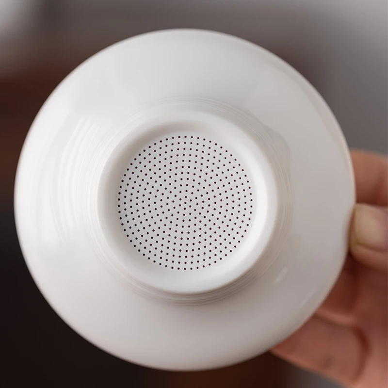 羊脂玉白瓷茶道茶滤家用高档功夫茶具茶叶滤网分茶器滤茶器