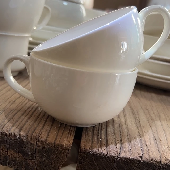 国营尾货骨瓷早餐杯一对