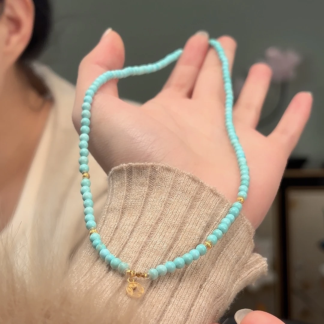 绿松石18K金镶嵌颈饰