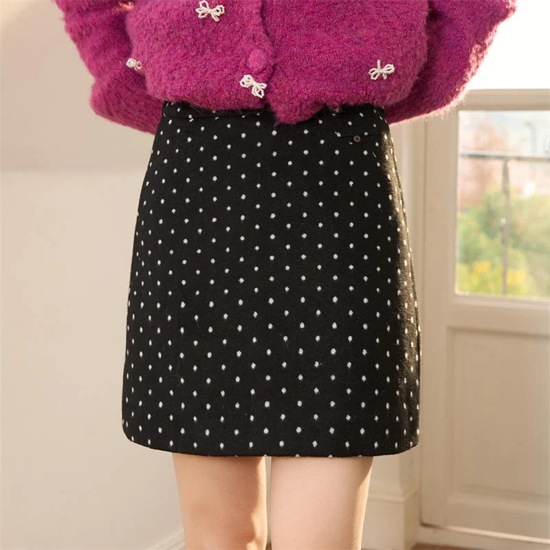 CLOUDSEASON波点俏皮A字裙CBQ25071半身裙短裙秋冬