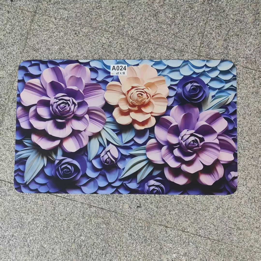 蓝紫色花朵地垫A024