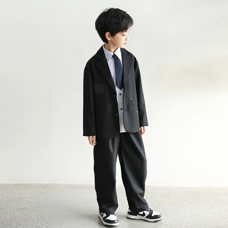 MK&UR.BV男童西装休闲套装男孩高端礼服儿童帅气韩版中大童西服酷