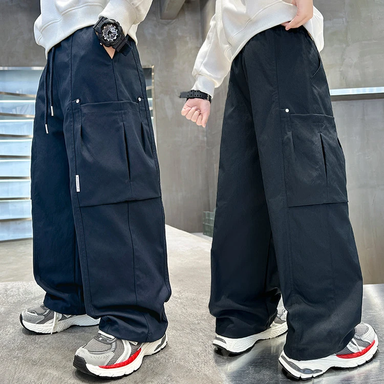 裤子休闲春秋纯色男童中大童