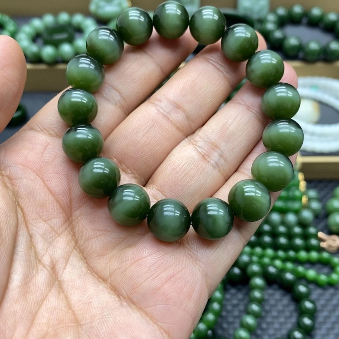超***念和田玉（碧玉）未镶嵌手链
