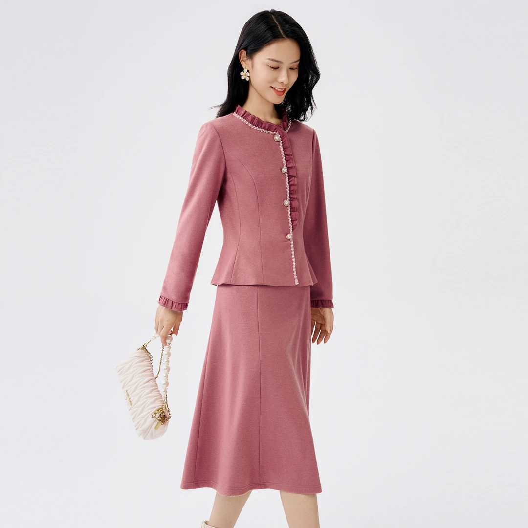 【粉丝专享】BuouBuou新款洋气百搭女装25绵羊毛连衣裙女DLGG225