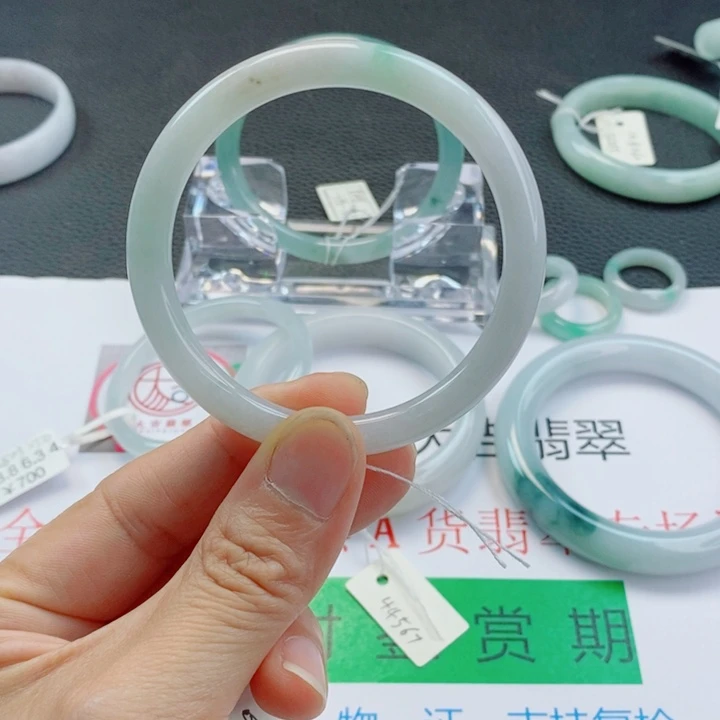未镶嵌手镯翡翠小圆条手镯53-54圈口