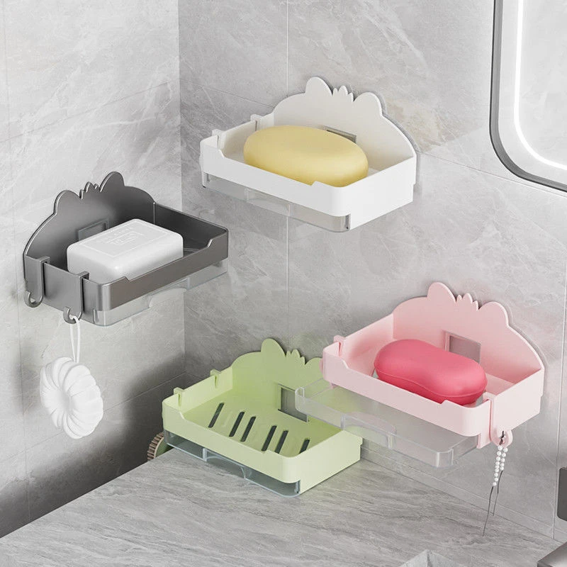 新款网红香皂盒免打孔创艺粘贴壁挂式肥皂盒卫生间浴室沥水置物架