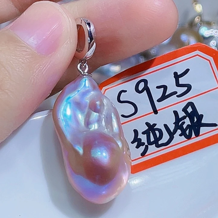 淡水珍珠银S925镶嵌颈饰