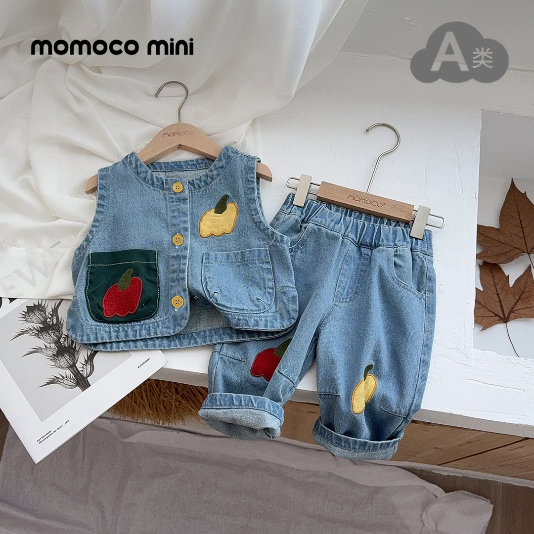 【现货】MOMOCOmini秋季婴童牛仔绣花水果套装两件套87910578006