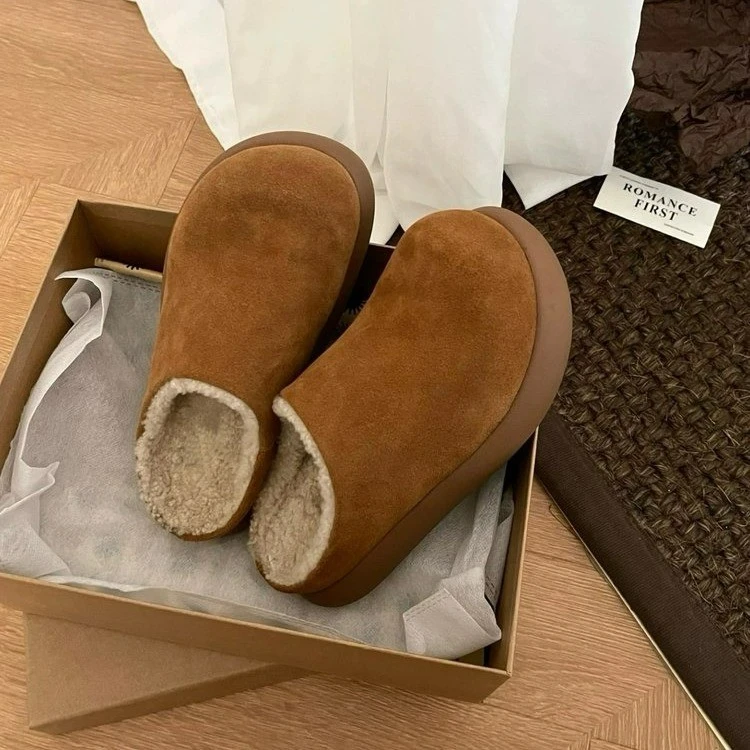 包头勃肯鞋毛毛拖冬季爆款小土豆懒人鞋子一脚蹬外穿保暖防滑棉鞋