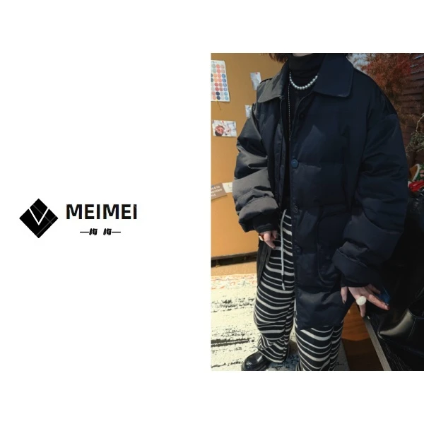 XMM.《简欧羽绒服》秋冬新款时尚百搭洋气休闲小众长袖羽绒服-8791