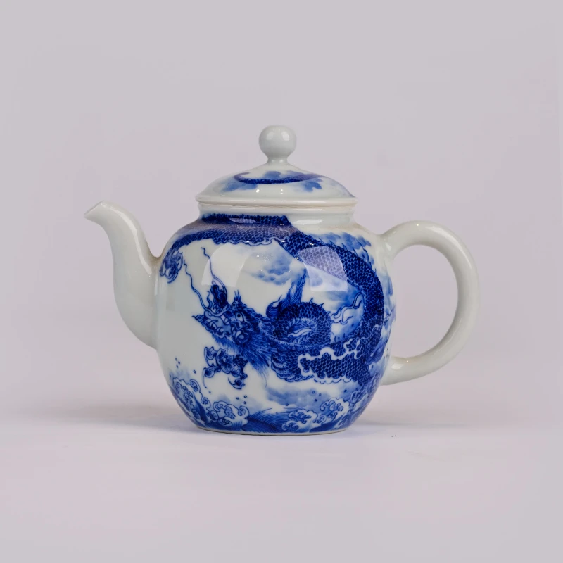 刘建锋｜景德镇纯手绘青花龙纹瓷茶壶高端茶具陶瓷