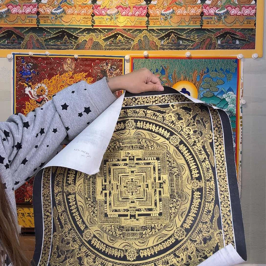 卷轴画纯手绘唐卡坛城50厘米左右