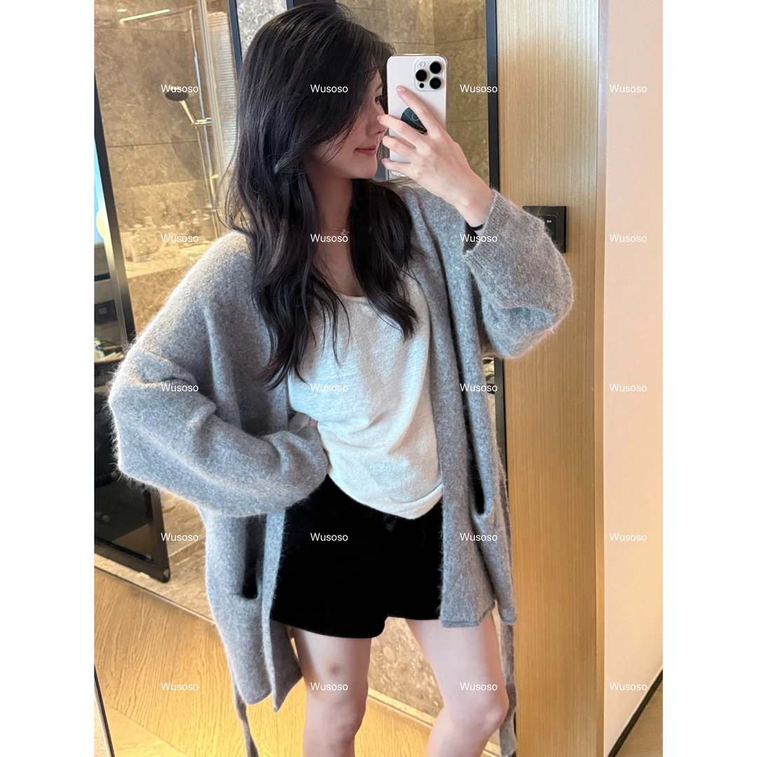 私服｜兔毛绒慵懒针织开衫罩衫