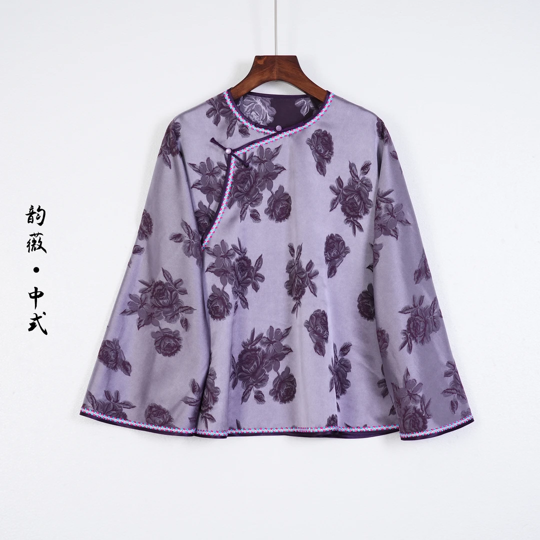 女士上衣中国风传统国风中式斜襟时尚百搭衬衣N25011640