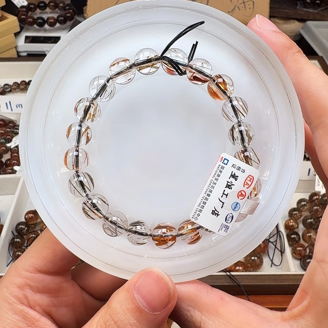 发晶未镶嵌手链天然水晶黑金超七直播间多样性发一