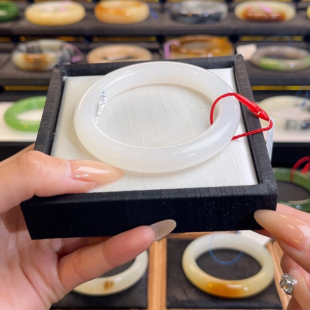 和田玉未镶嵌手镯55 56羊脂白