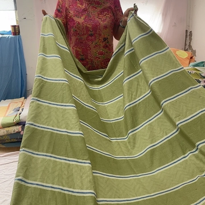 棉长绒棉纯绿色条纹2米