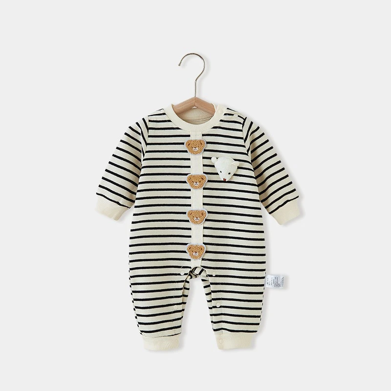 婴儿连体衣春秋季新生儿衣服秋装外出服男女宝宝长袖哈衣爬服可爱