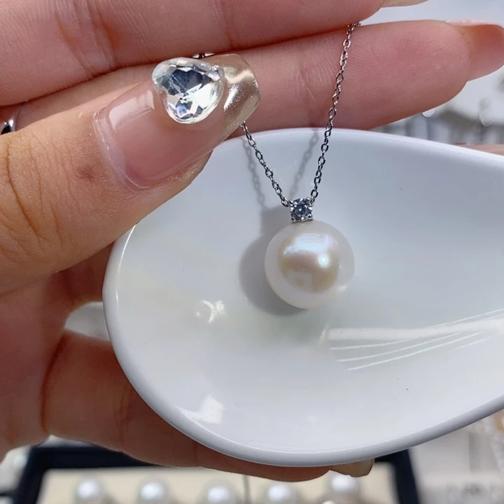 银S925镶嵌颈饰淡水珍珠