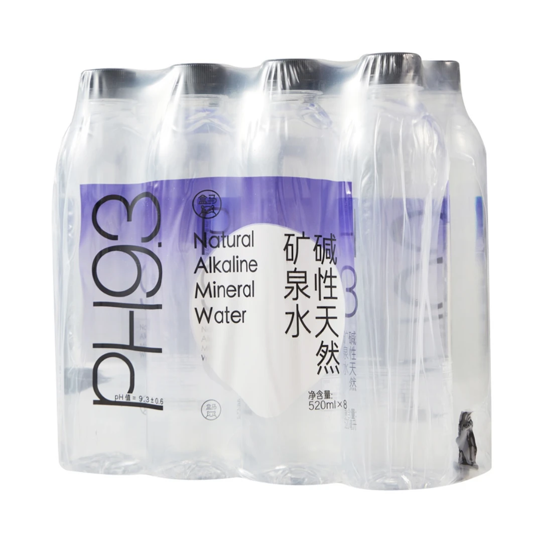 盒马碱性天然矿泉水520mlx8瓶PH9.3高偏硅酸低矿化度泡茶伴侣包邮