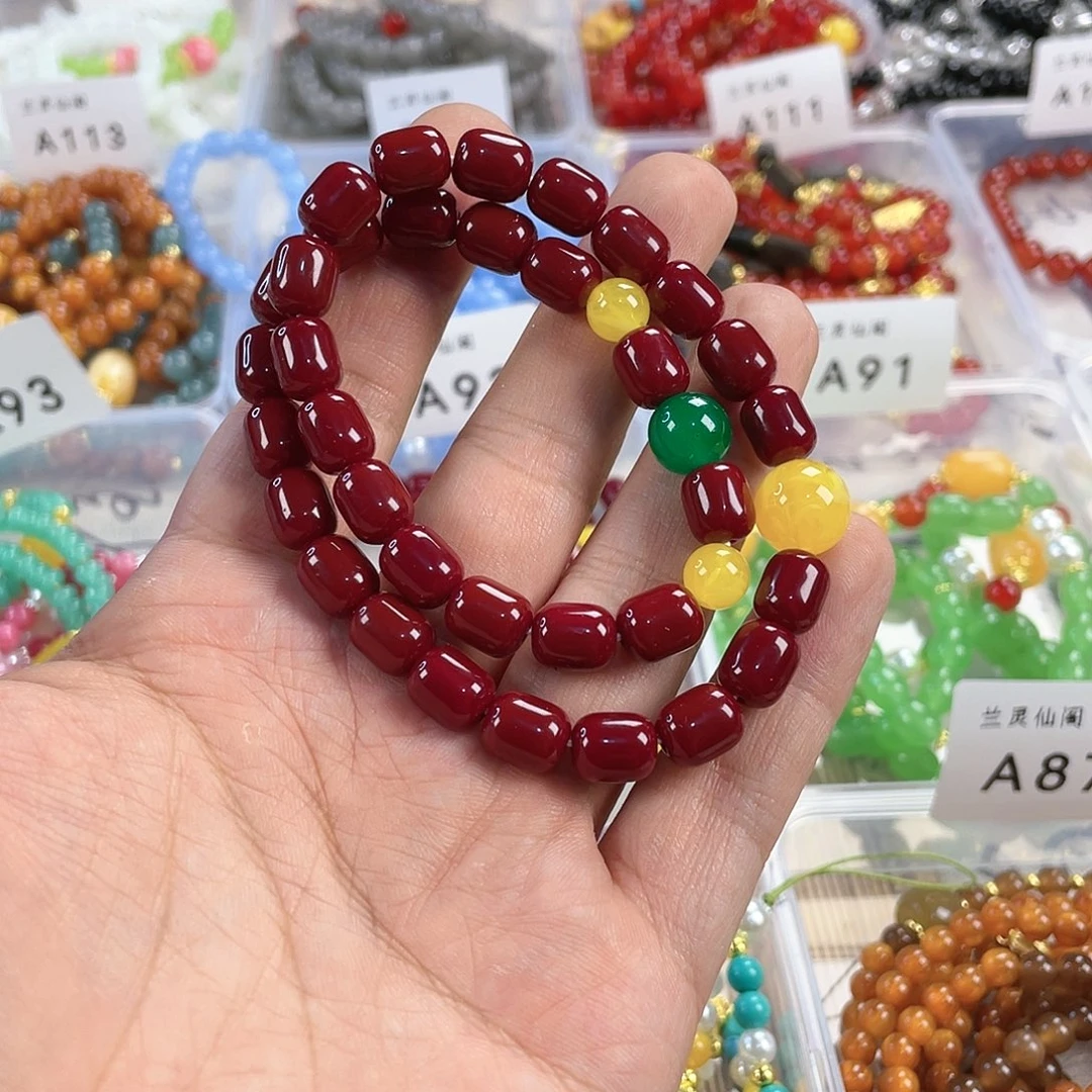 檀香木手串银S925镀金镶嵌