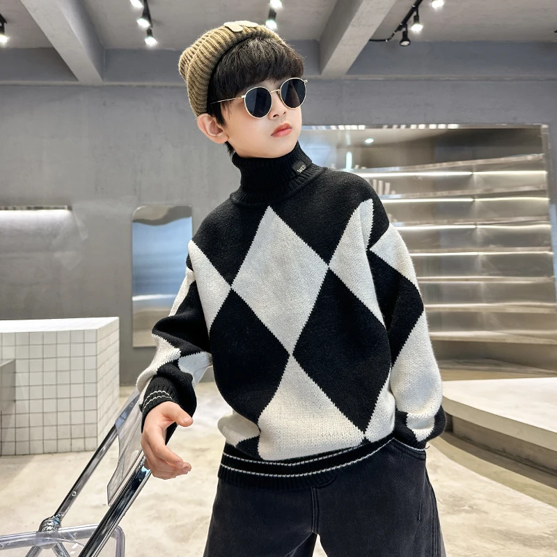 男童冬装针织毛衣新款男孩秋冬季打底衫C2256