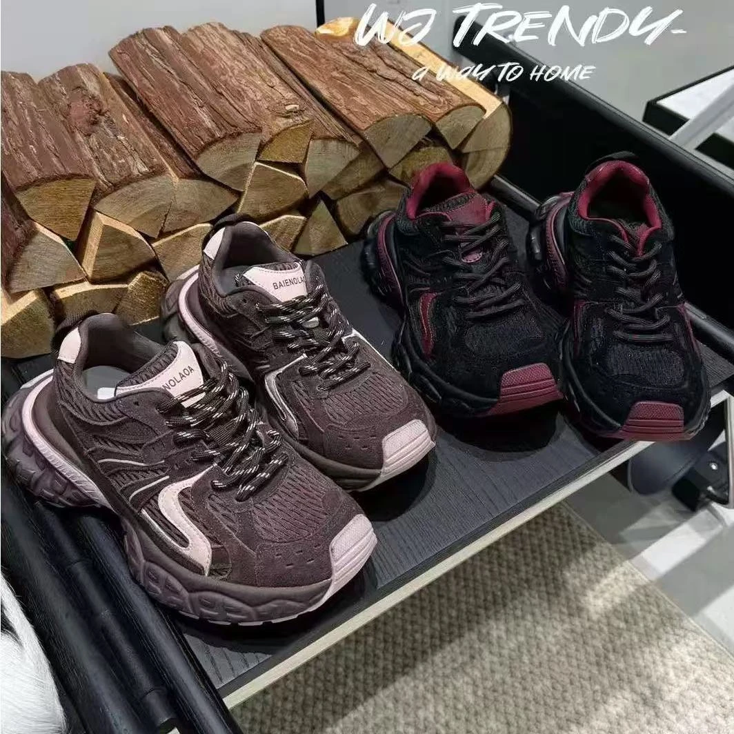 拼色老爹鞋女2024新款轻便厚底增高运动百搭透气休闲鞋2863