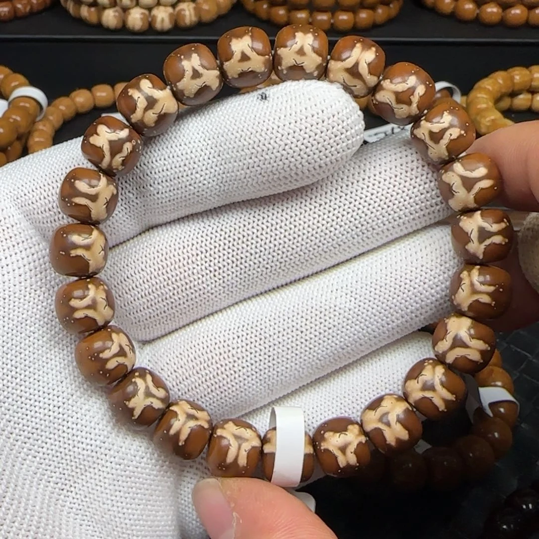 紫金鼠手串10.7mm实心鬼脸（咖皮老料）253