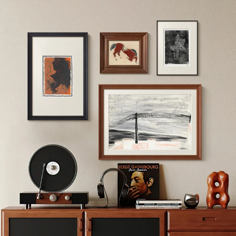 法式小众复古艺术客厅装饰画餐厅玄关老钱风壁画卧室高级感组合