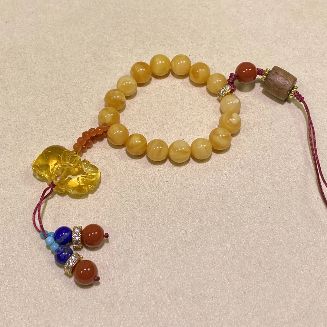 【七七八珠宝】花蜡圆珠挂件