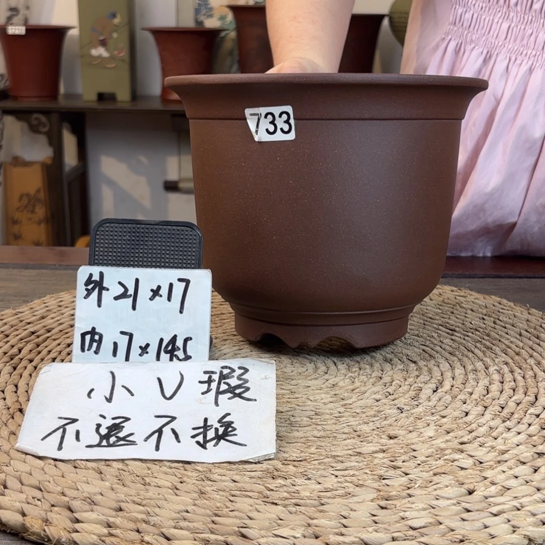 花盆紫砂  微瑕紫玉金砂金钟733