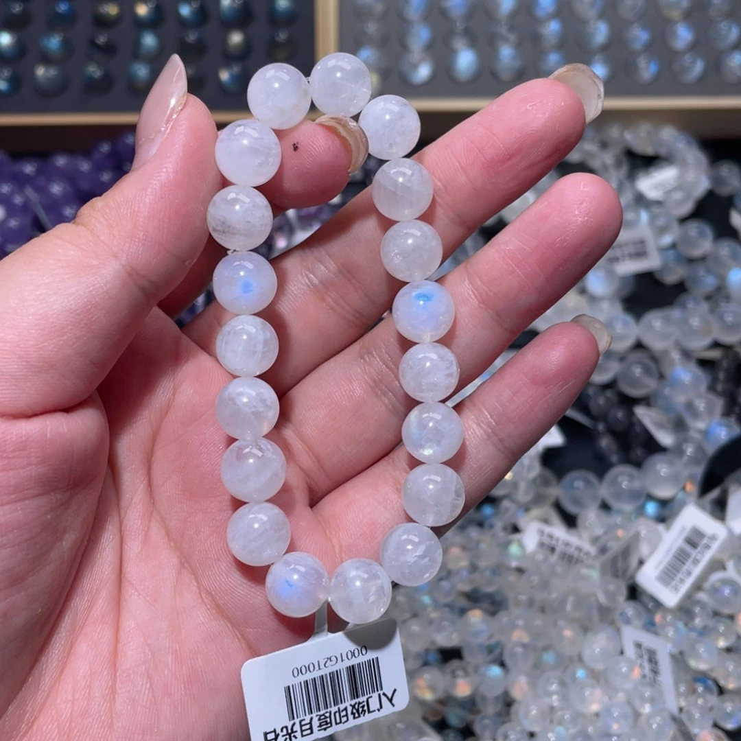 手链未镶嵌长石印度料蓝月光手链10mm